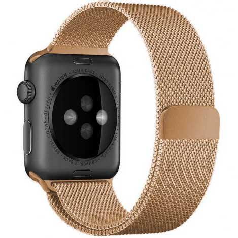Bracelet Apple Watch Fiore - milanais - or rose