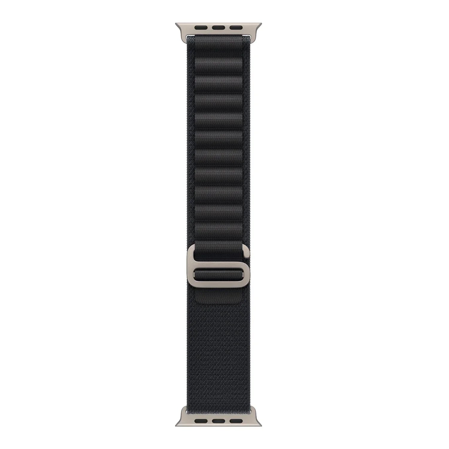 Bracelet Apple Watch Alpine - nylon - noir - argent