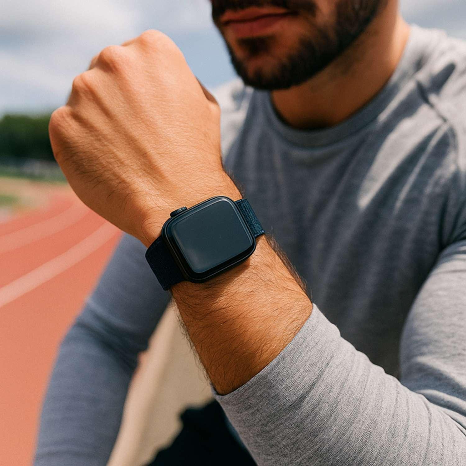 Bracelet Apple Watch Nexora - tissé - nylon - minuit