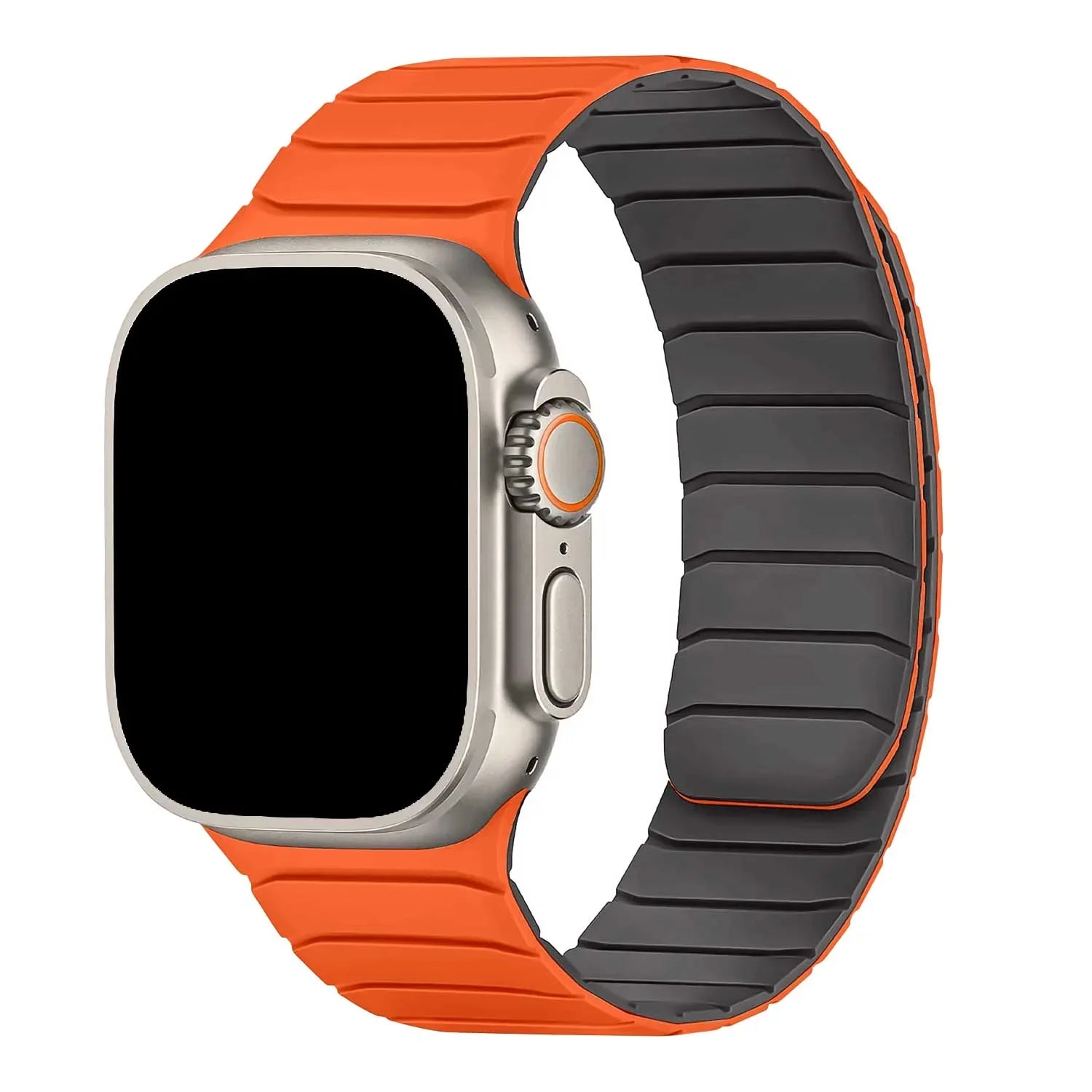 Bracelet pour Apple Watch Vetra - silicone - orange gris