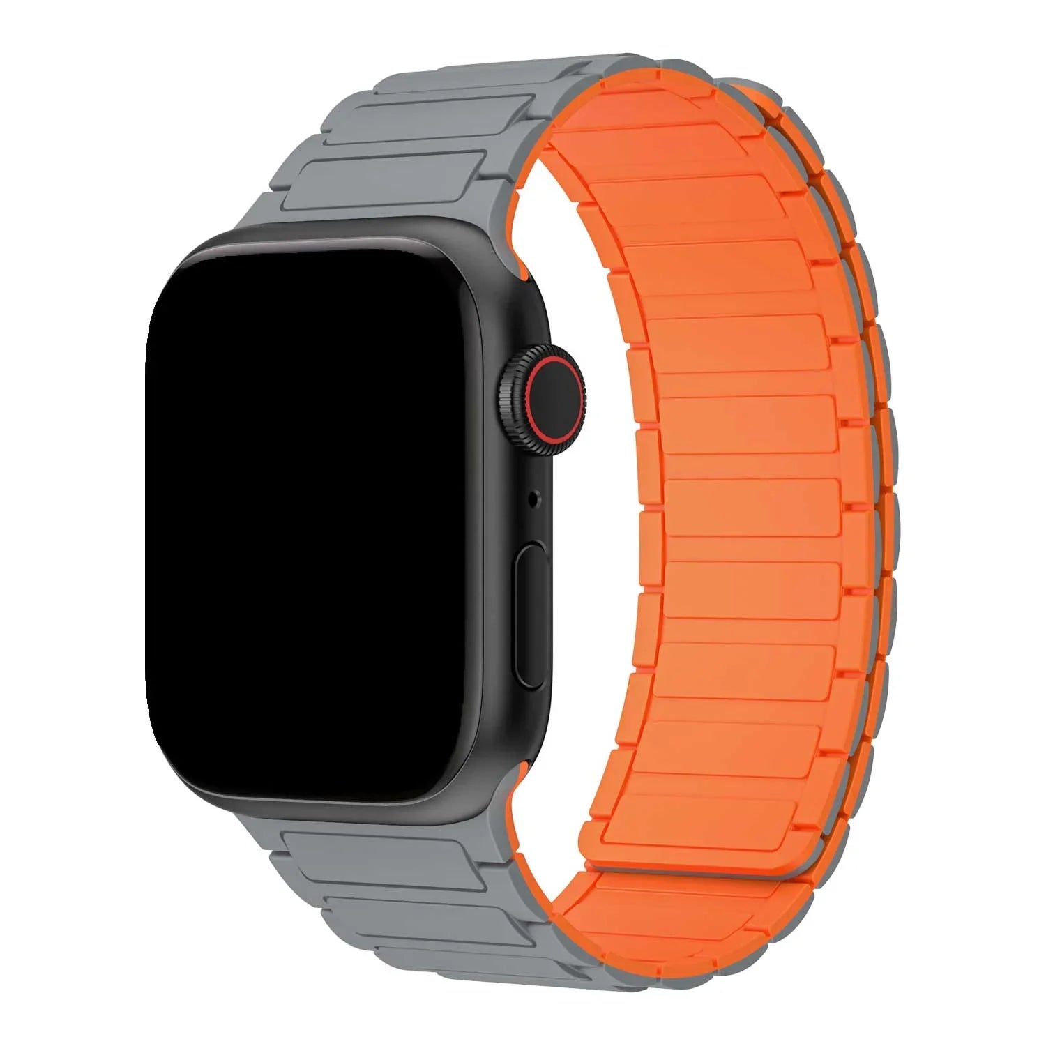 Bracelet Apple Watch Zyro - silicone - gris orange