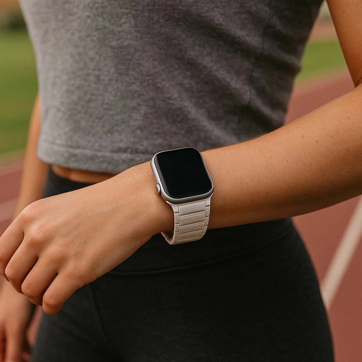 Bracelet Apple Watch Zyro - silicone - lumière stellaire