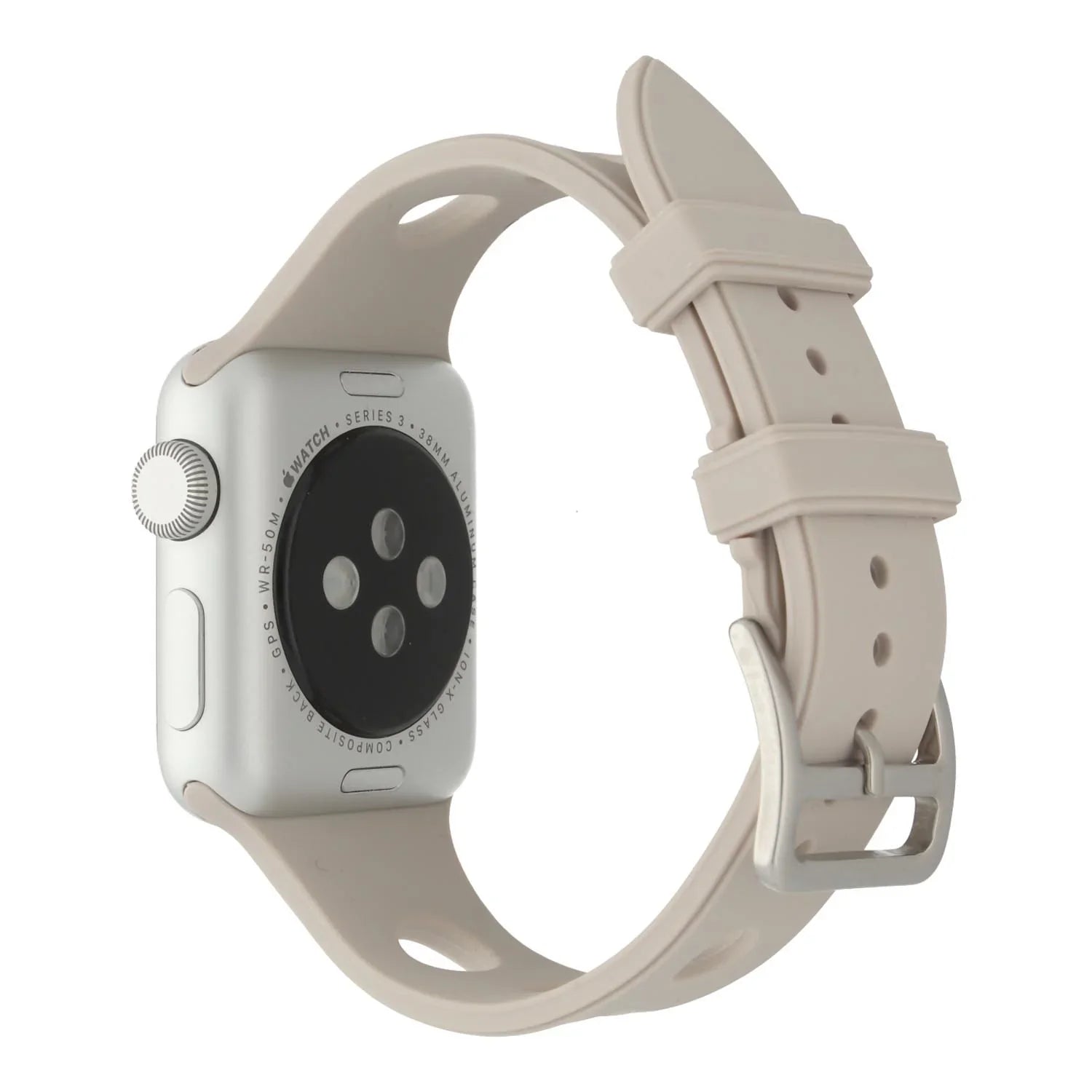 Bracelet Apple Watch Evelor - silicone - lumière stellaire