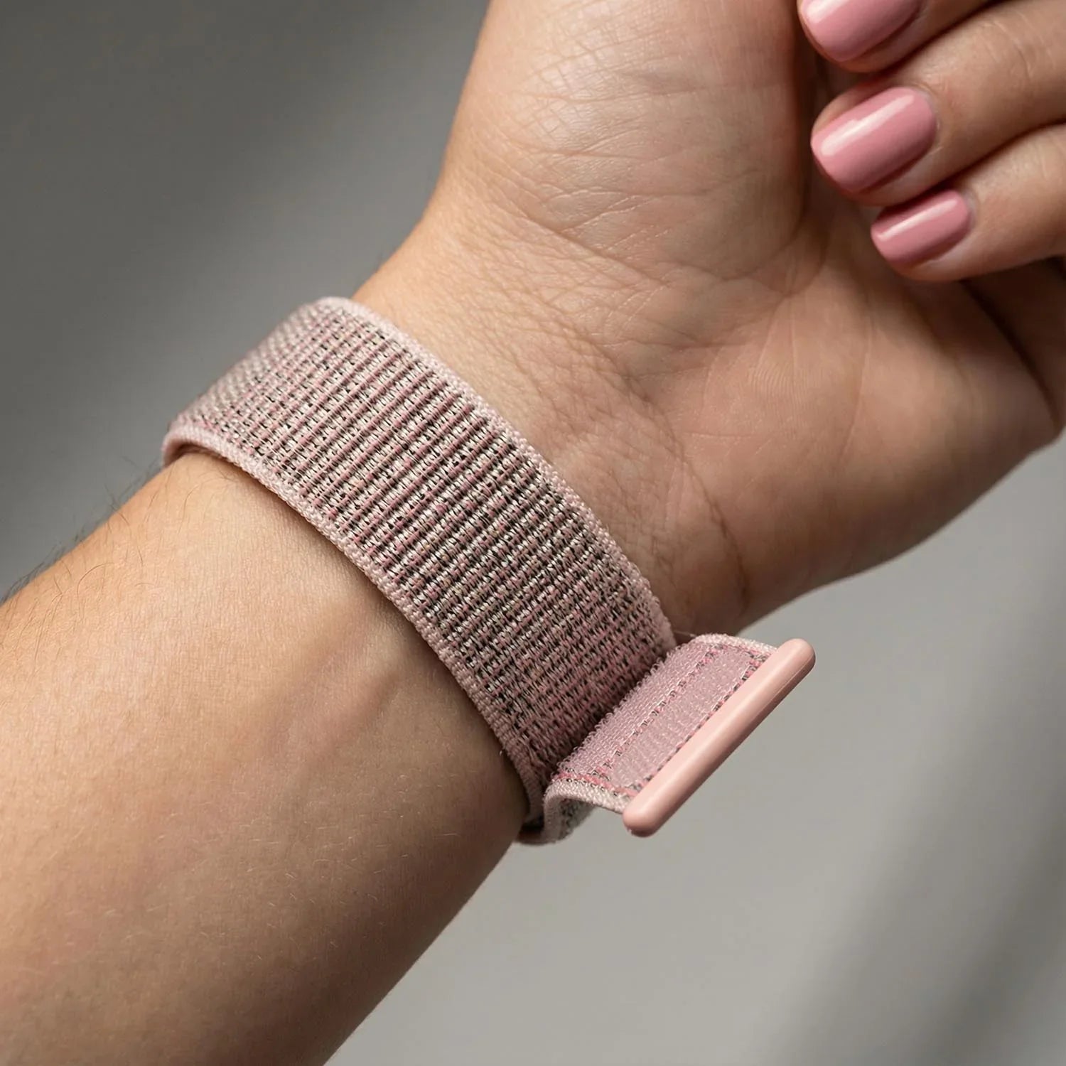 Bracelet Apple Watch Flyne - tressé - nylon - sable rose