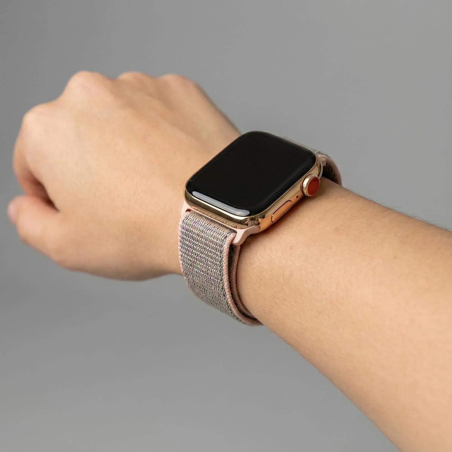 Bracelet Apple Watch Flyne - tressé - nylon - sable rose