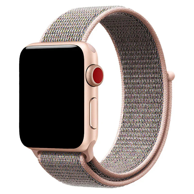 Bracelet Apple Watch Flyne - tressé - nylon - sable rose