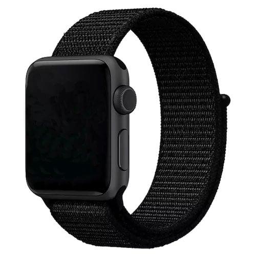 Bracelet Apple Watch Flyne - tissé - nylon - noir