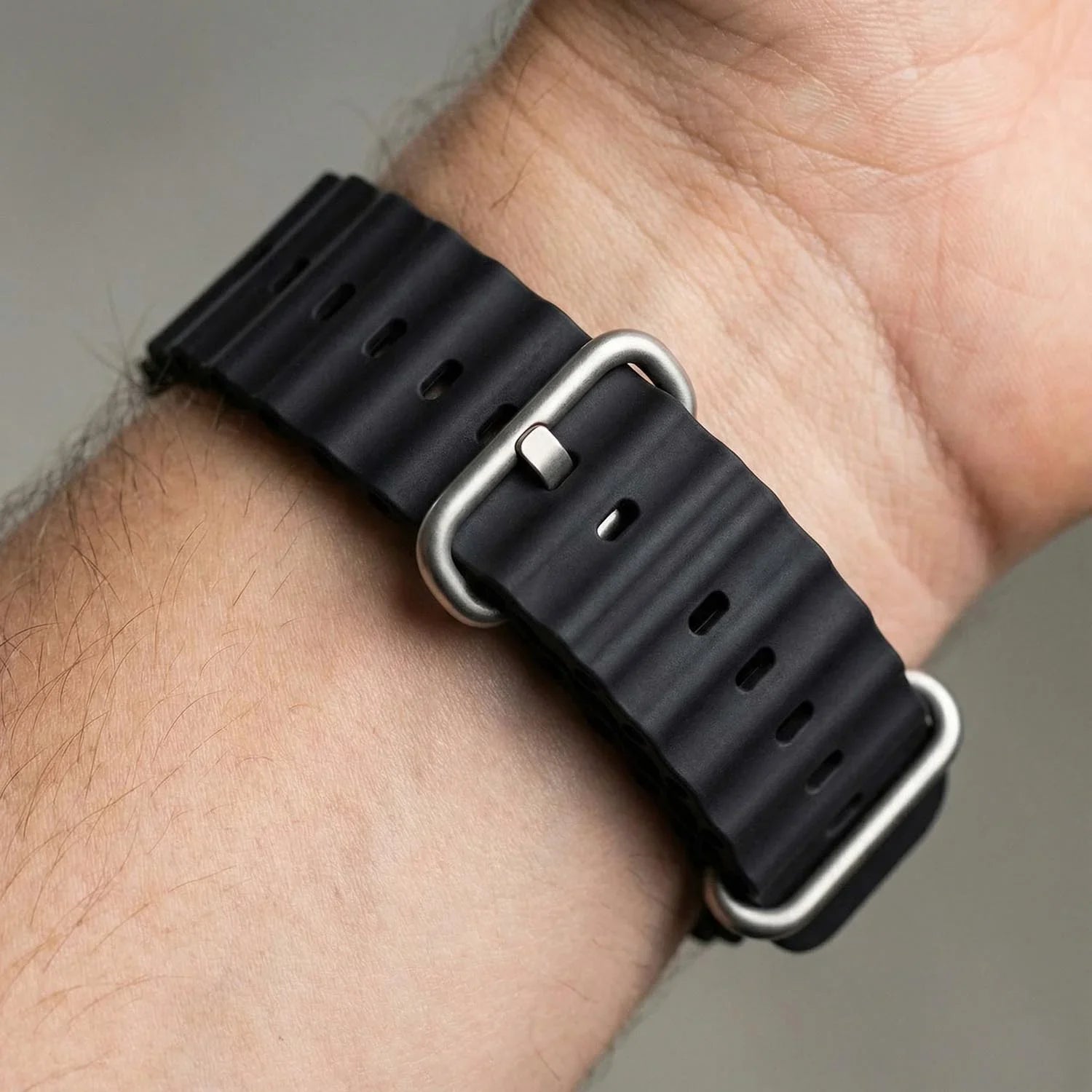Bracelet Apple Watch Ocean - silicone - noir