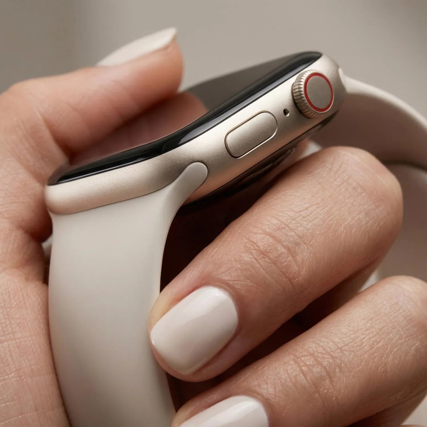Bracelet Apple Watch Ovaro - silicone - lumière stellaire