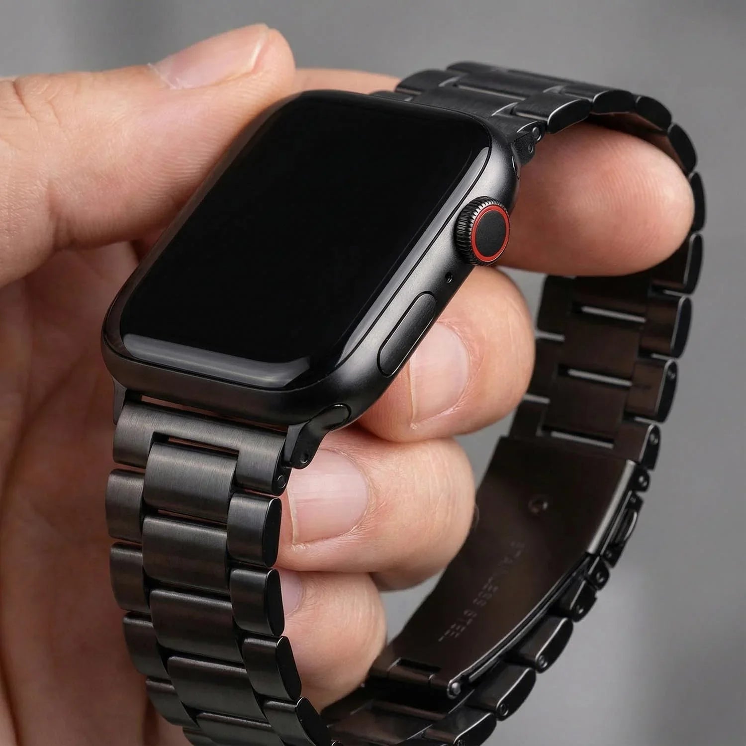Bracelet Apple Watch Rivaro - acier - noir