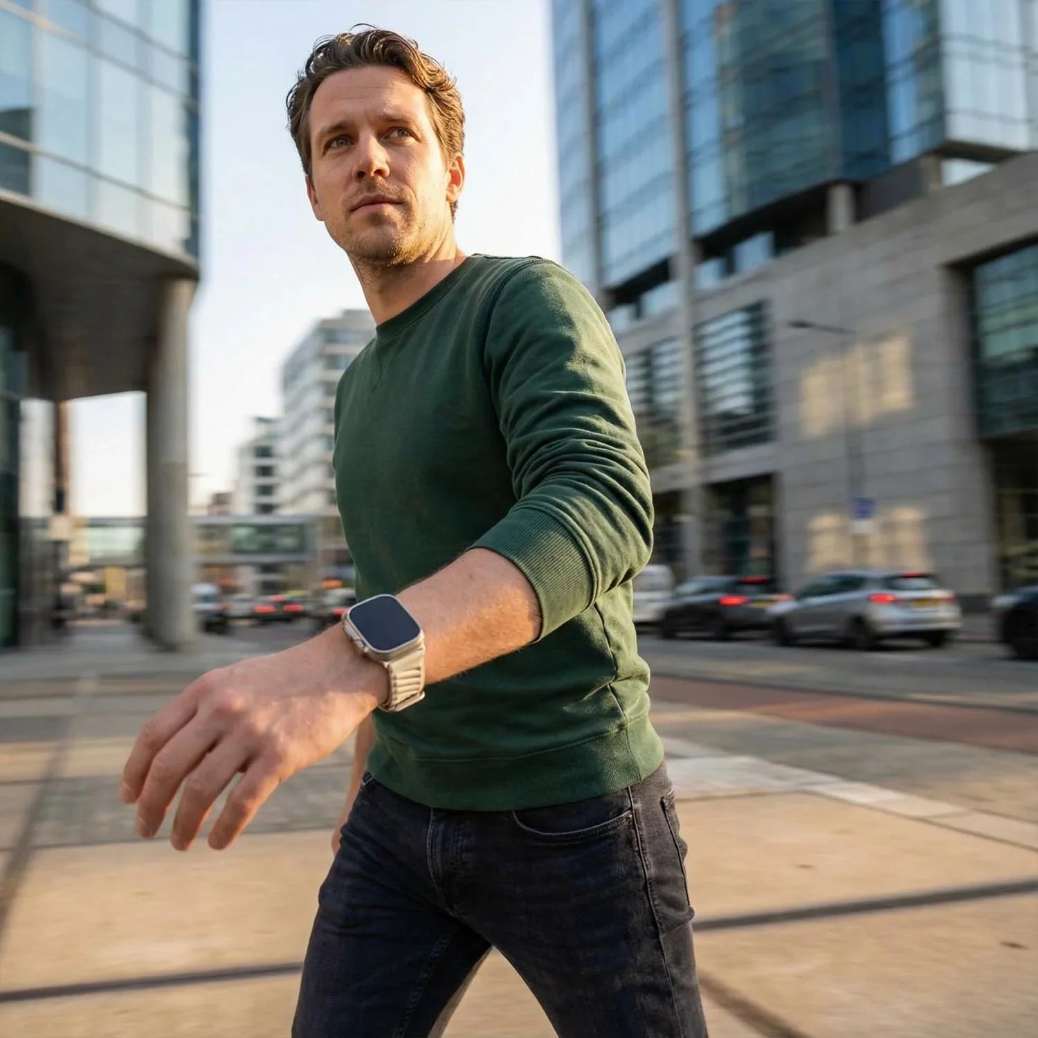Bracelet Apple Watch Averro - nylon - lumière stellaire