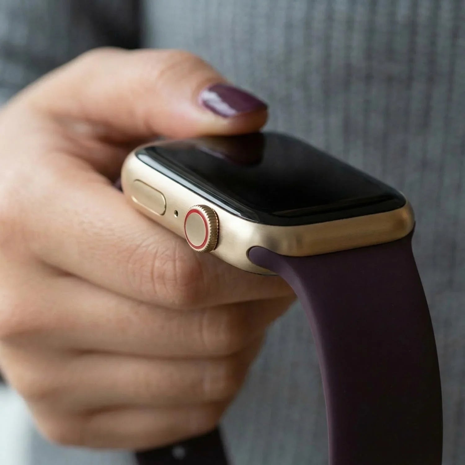Bracelet Apple Watch Vyon - silicone - Cerise foncée