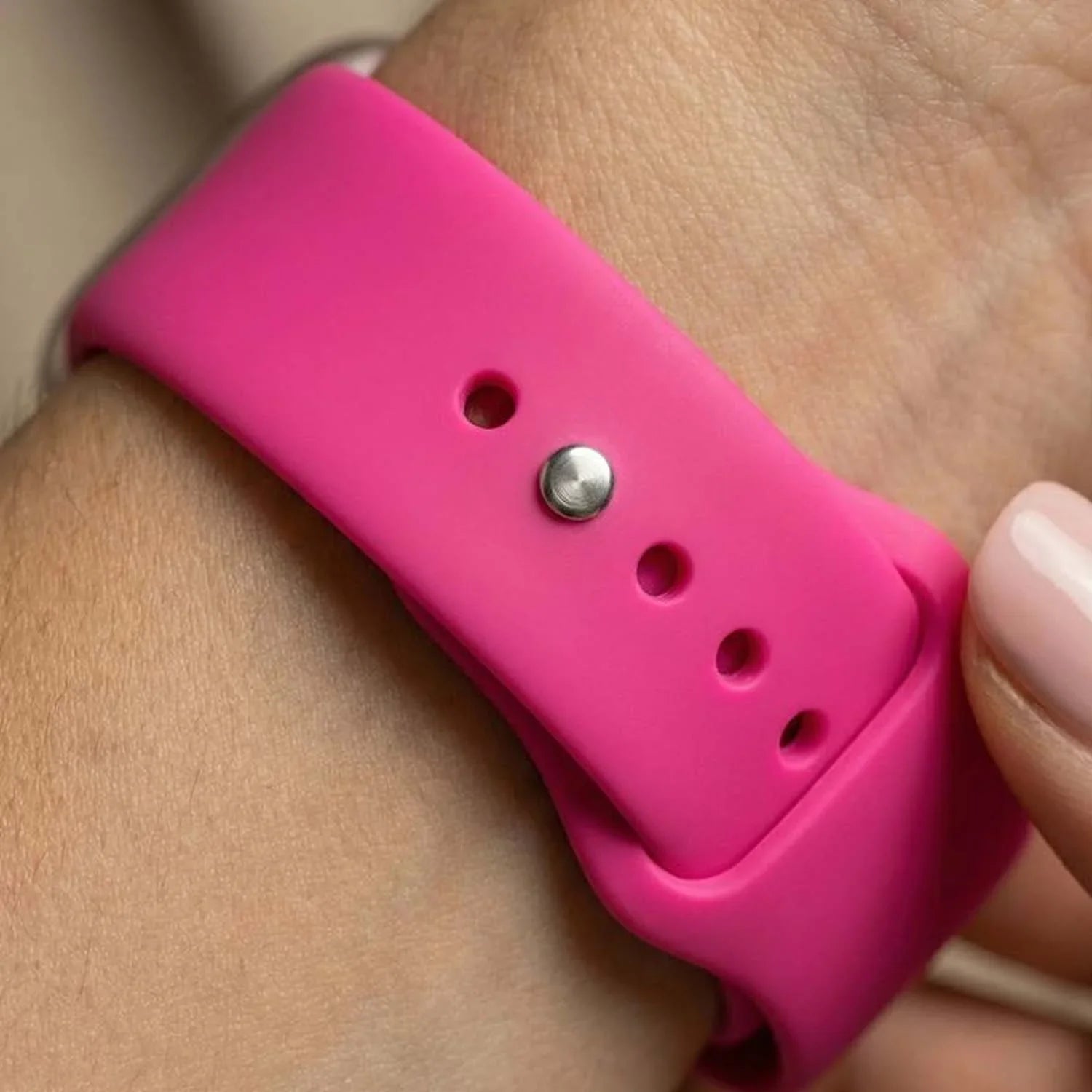 Bracelet Apple Watch Vyon - silicone - rose vif
