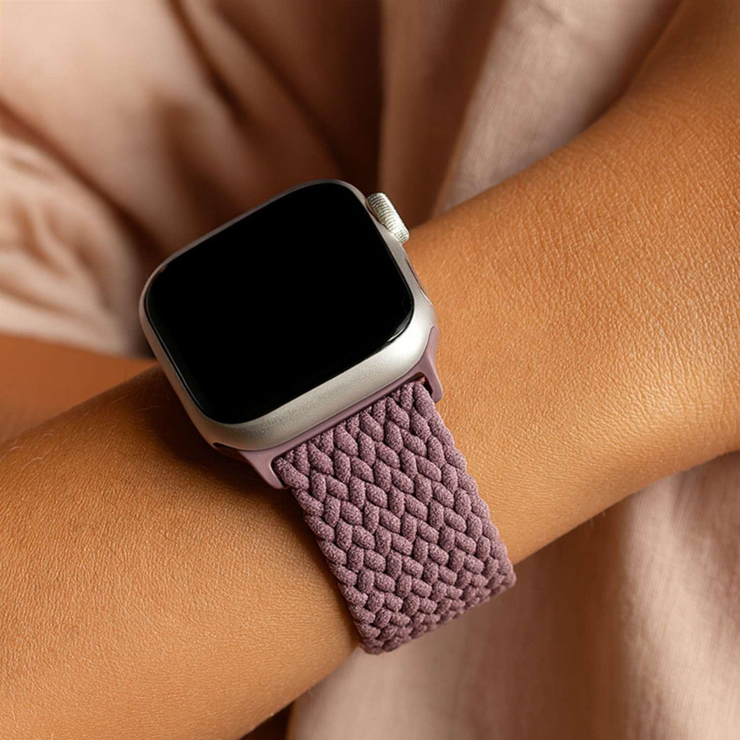 Bracelet Apple Watch Zyra - nylon - violet fumé