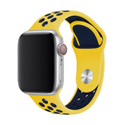 Bracelet Apple Watch - double - silicone - jaune bleu foncé