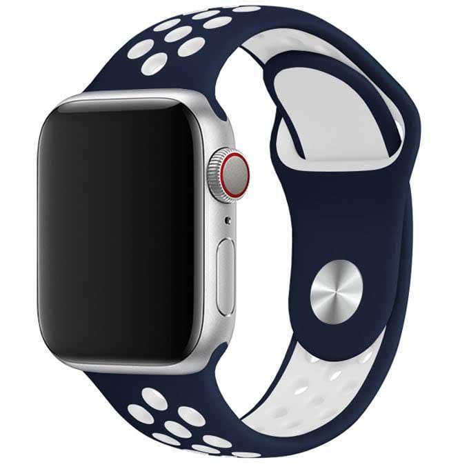 Bracelet Apple Watch Stryde - double - silicone - bleu blanc