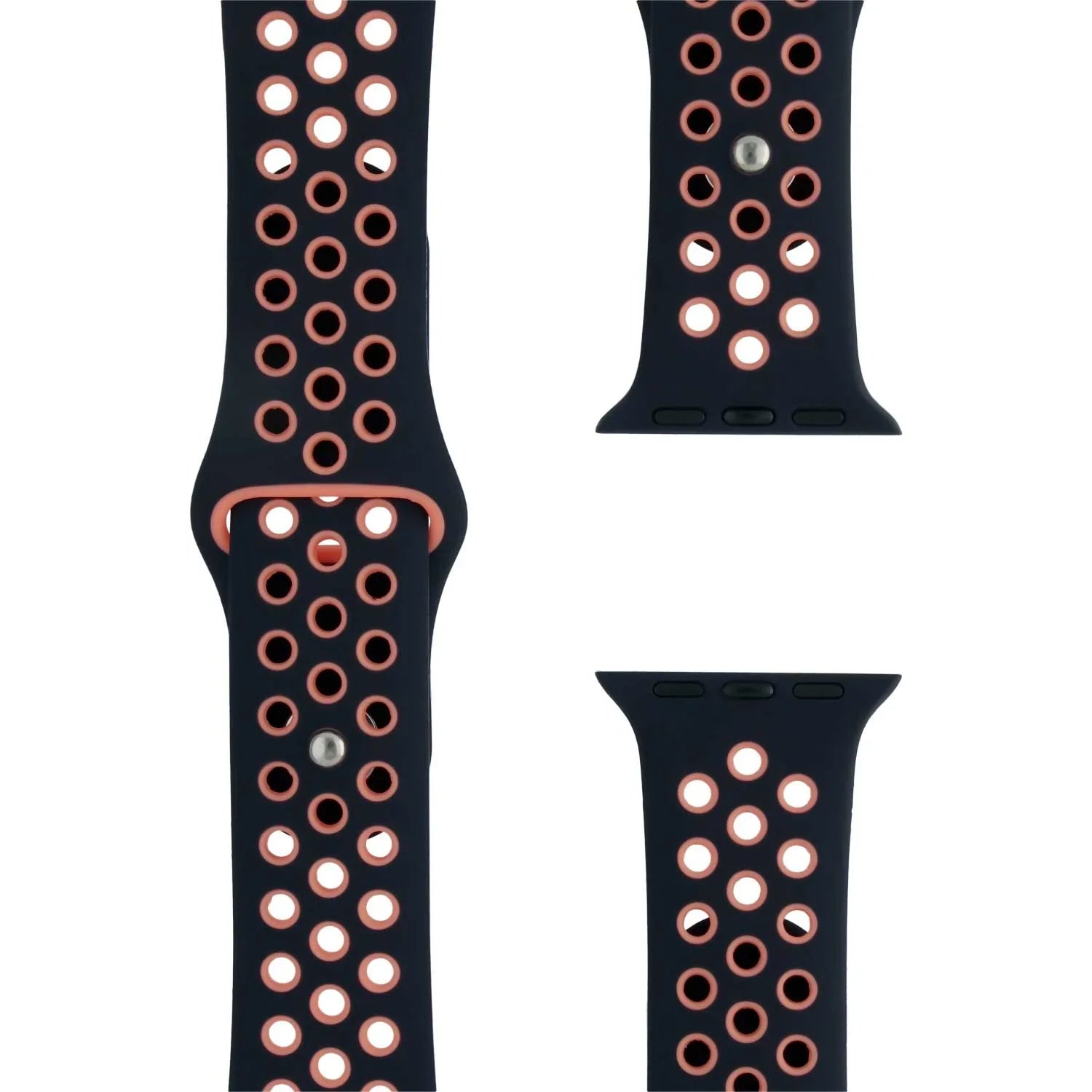 Bracelet Apple Watch - double - silicone - bleu noir mangue