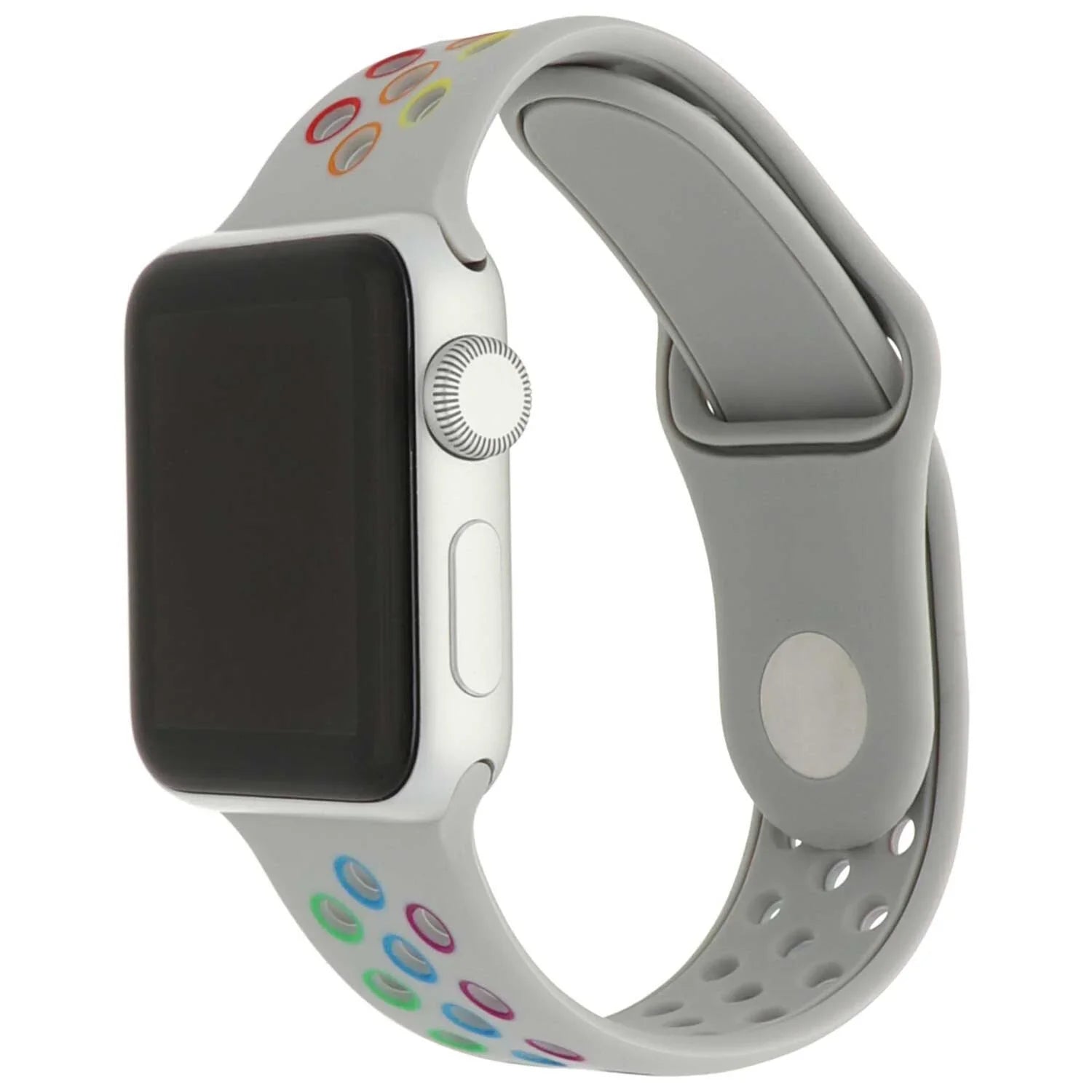 Bracelet Apple Watch Fusion - double - silicone - blanc antique coloré