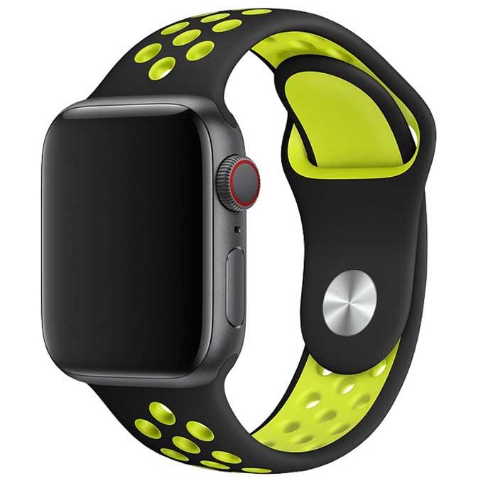 Bracelet Apple Watch Stryde - double - silicone - noir jaune