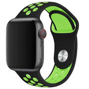 Bracelet Apple Watch Stryde - double - silicone - noir vert