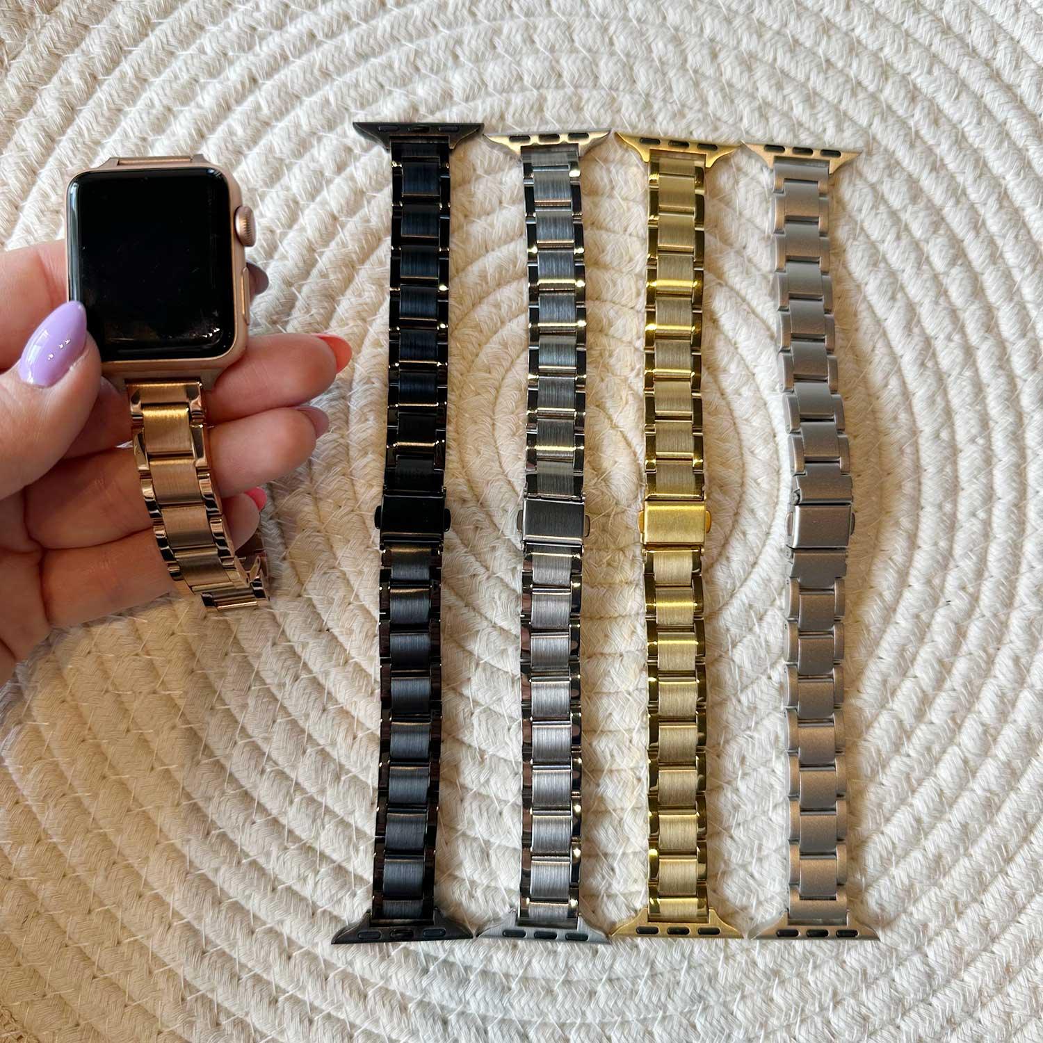 Bracelet Apple Watch Noor - acier - doré