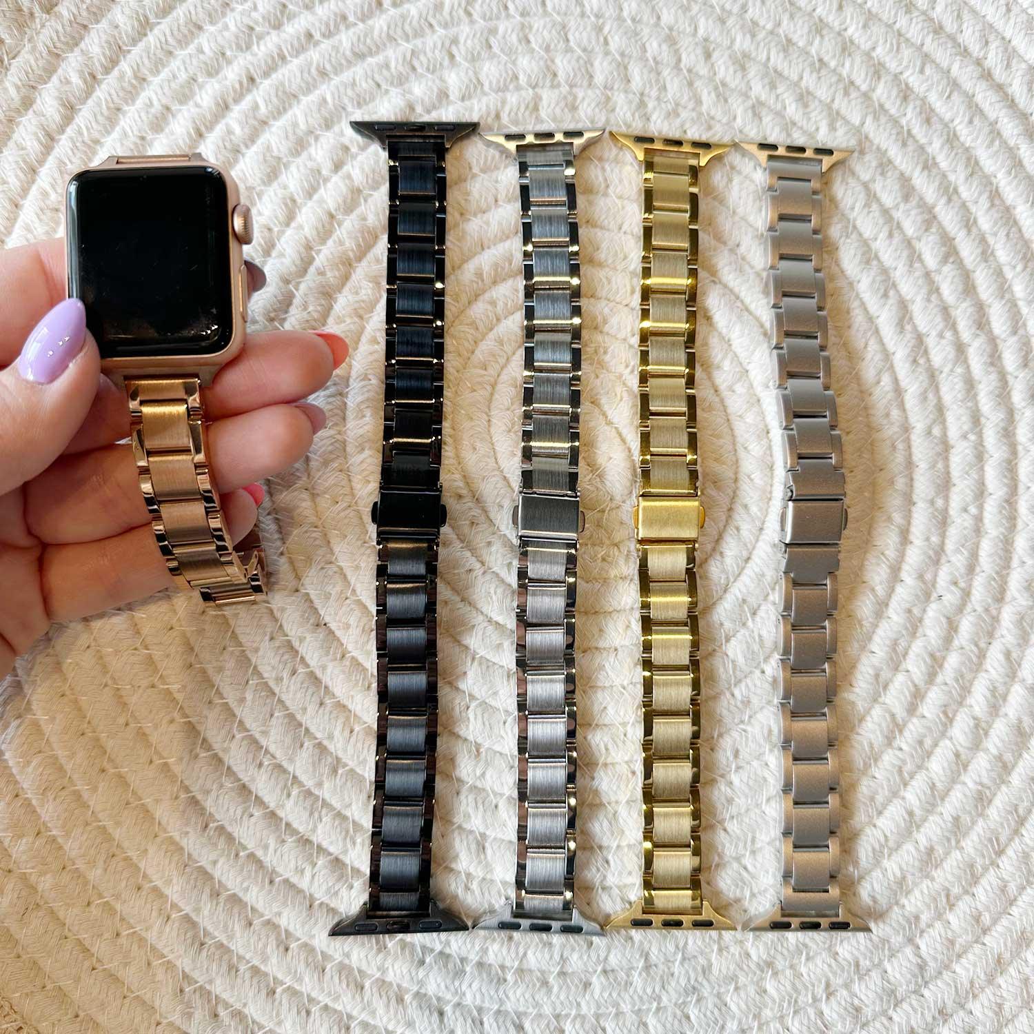 Bracelet Apple Watch Noor - acier - lumière stellaire