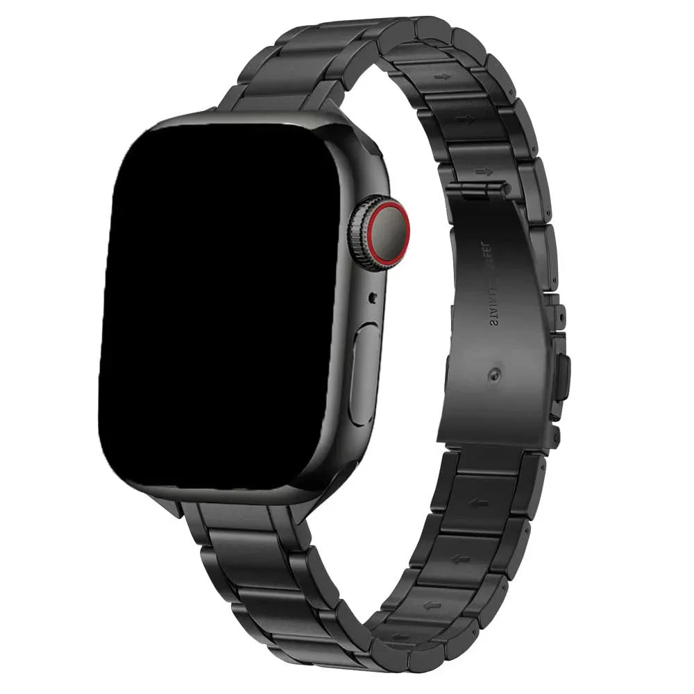 Apple Watch bandje Noor - staal - zwart