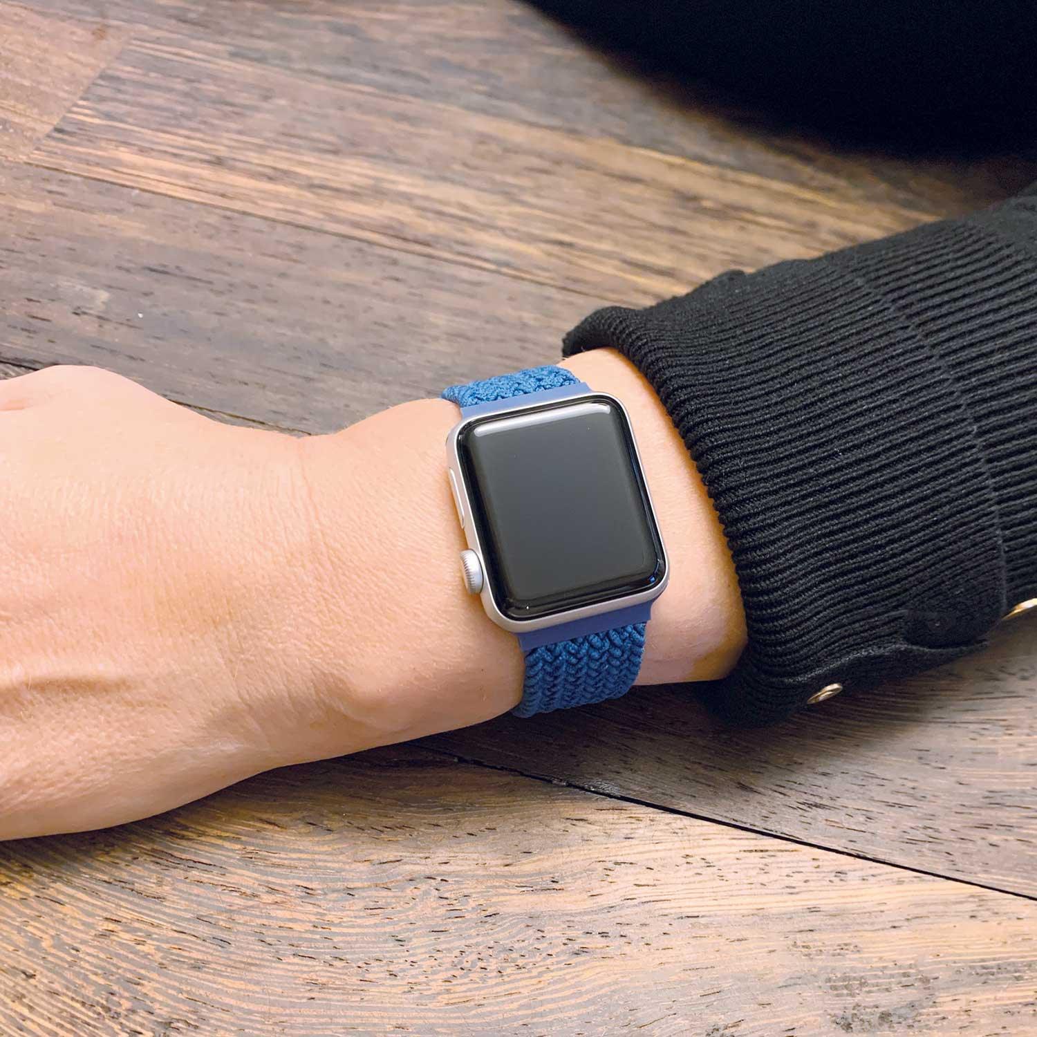 Bracelet Apple Watch - nylon - solo tressé - bleu Atlantique