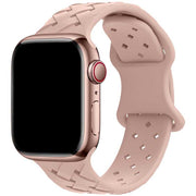 Bracelet Apple Watch - silicone tressée - sable rose
