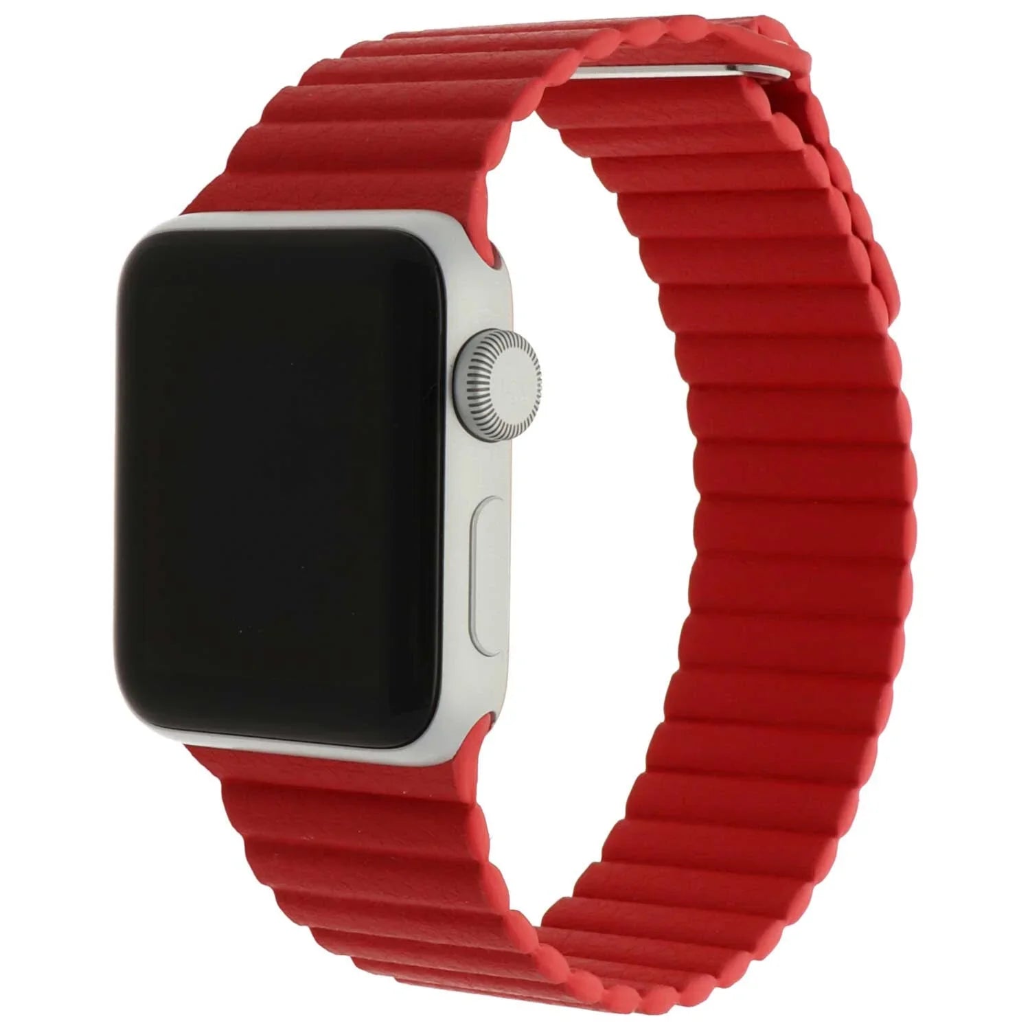 Bracelet Apple Watch - cuir - gaufré - rouge