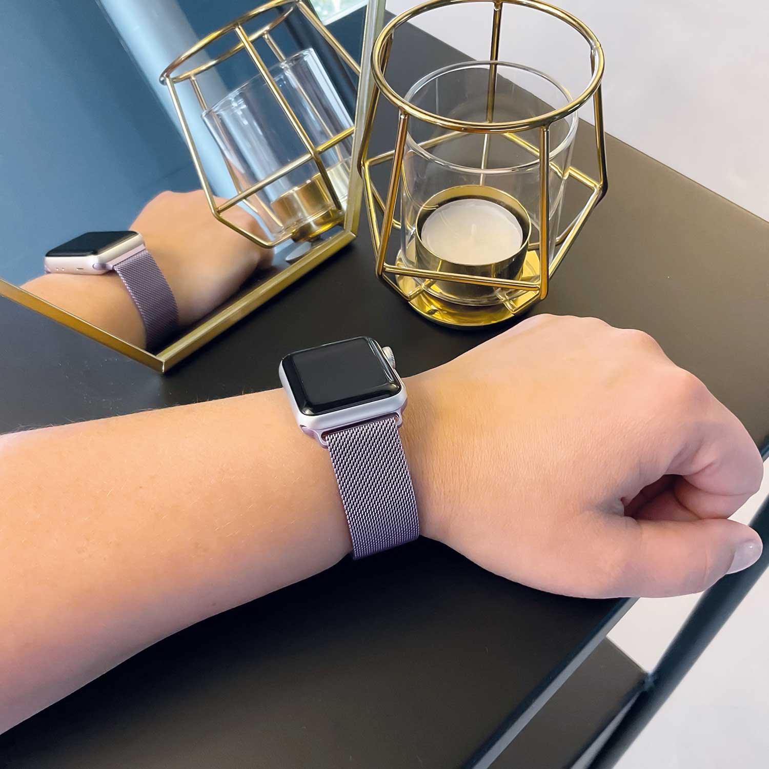 Bracelet Apple Watch Solaro - milanais - lavande