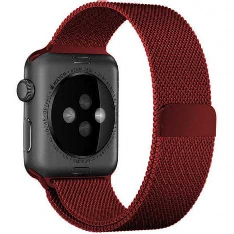 Bracelet Apple Watch Solaro - milanais - rouge