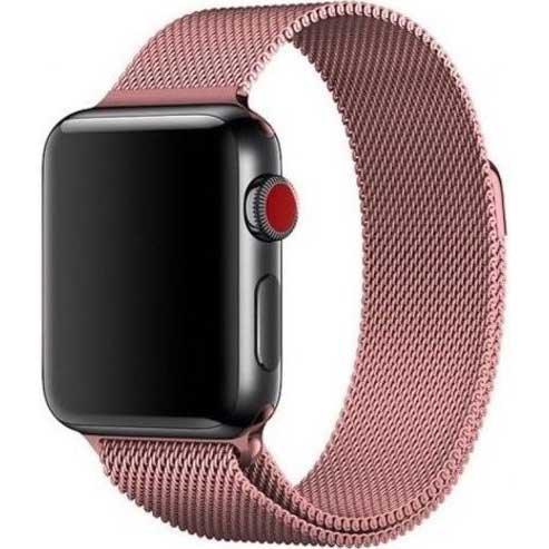 Bracelet Apple Watch Fiore - milanais - rose rouge