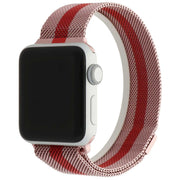 Bracelet Apple Watch Solaro - milanais - rayé rose rouge