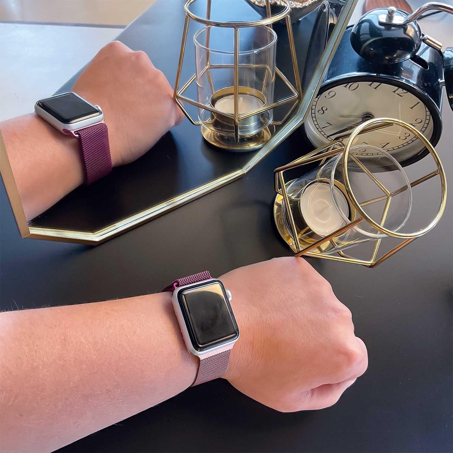 Bracelet pour Apple Watch Solaro - milanais - rose rouge violet