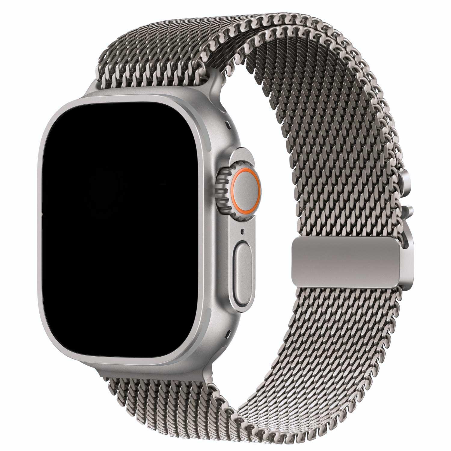 Apple Watch bandje Dominus - milanese - zilver titanium