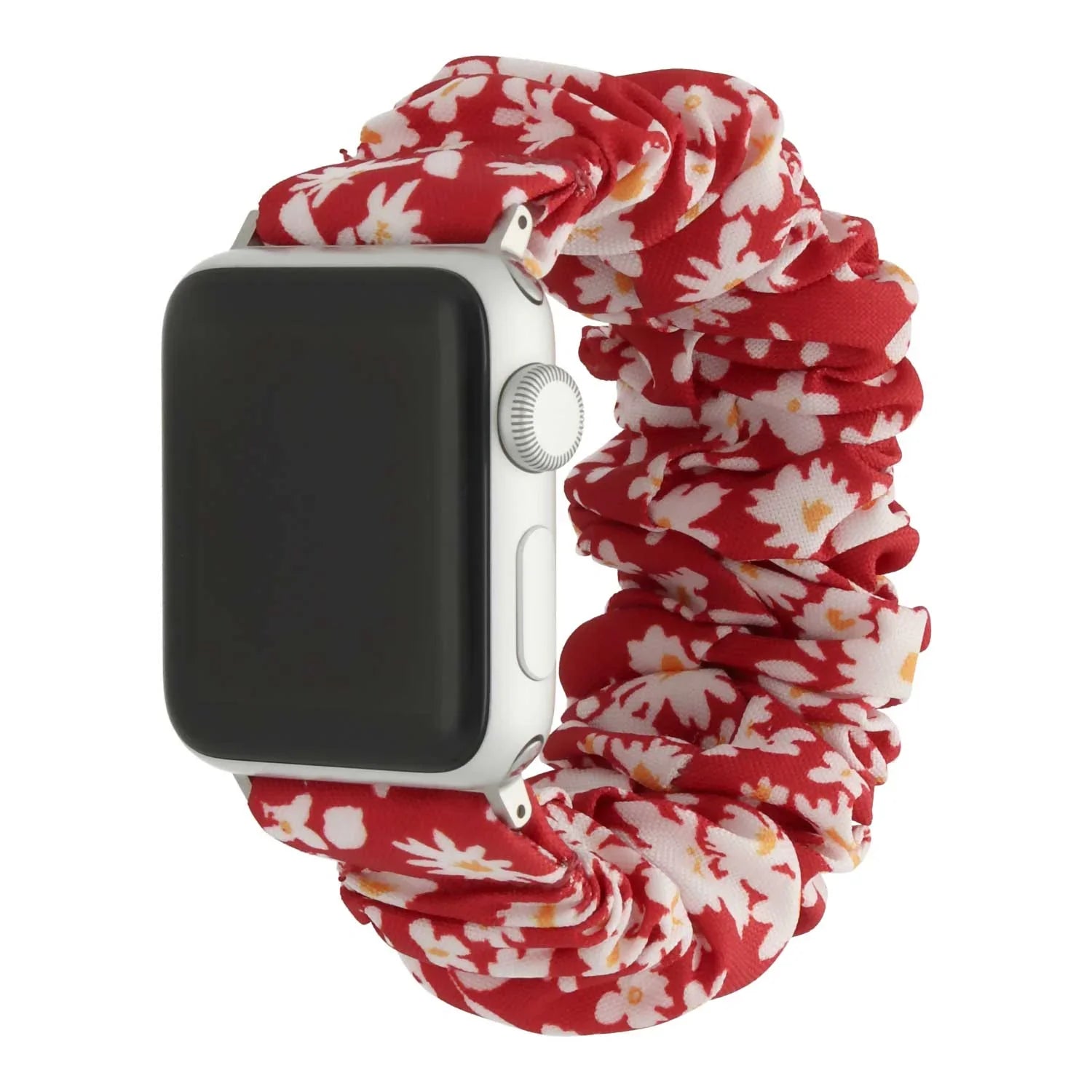 Bracelet Apple Watch Bloomsy - chouchou - nylon - fleurs rouges