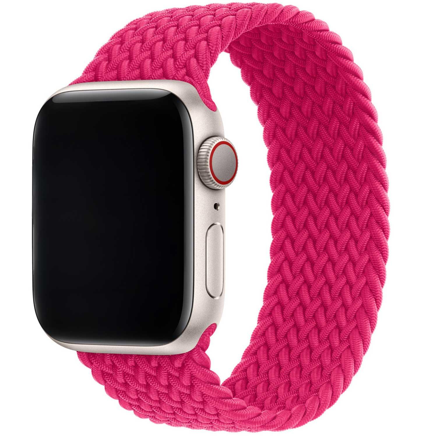 Bracelet Apple Watch Onyx - tressé - solo - nylon - framboise