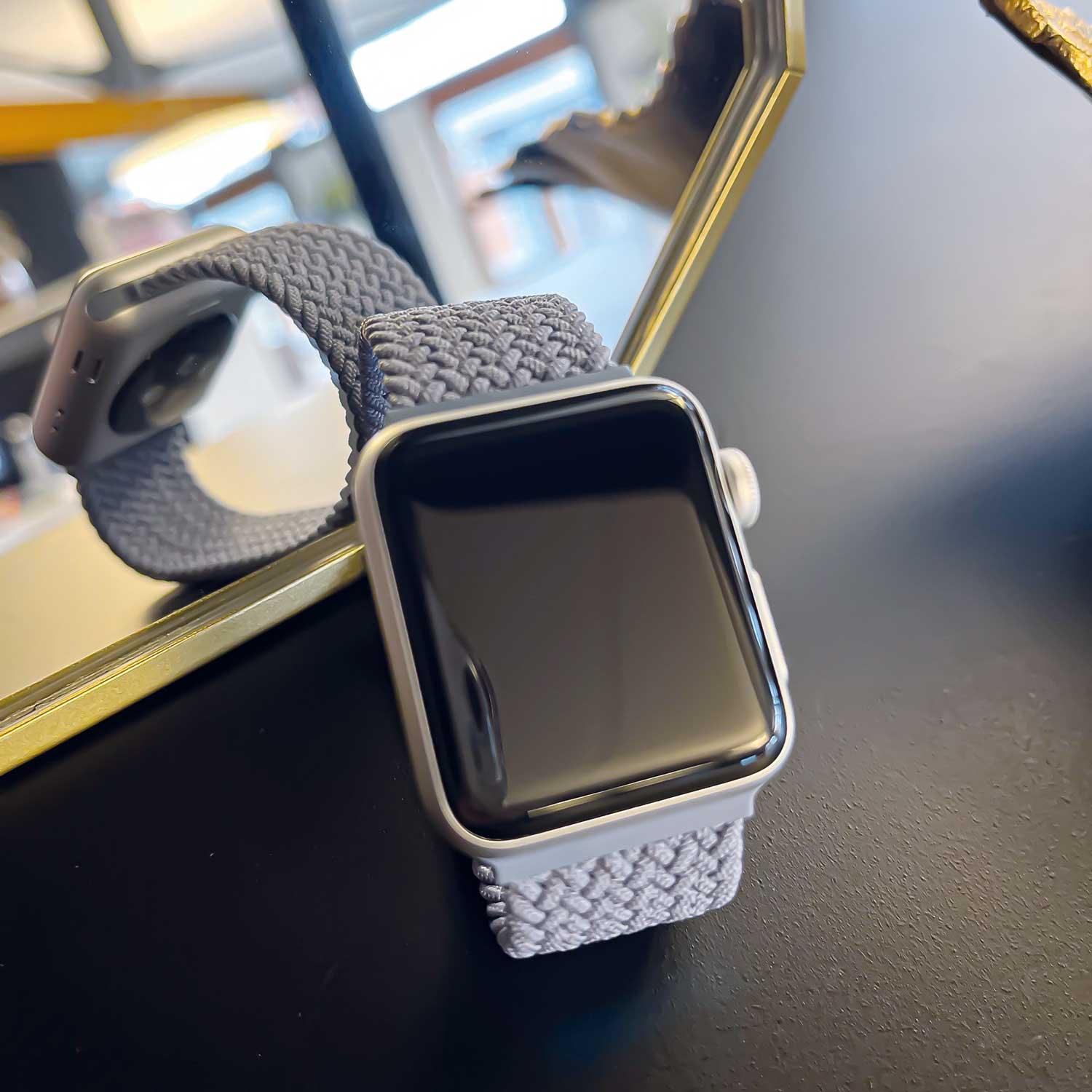 Bracelet Apple Watch - nylon - solo tressé - ardoise
