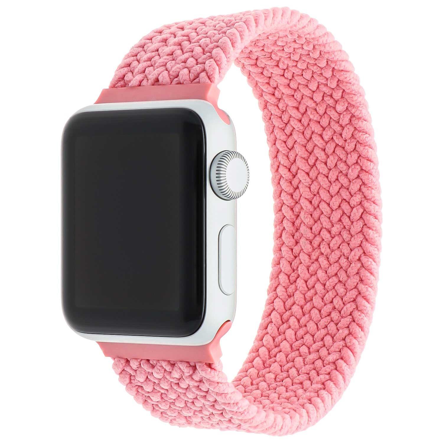 Bracelet Apple Watch - nylon - tressé solo - rose punch