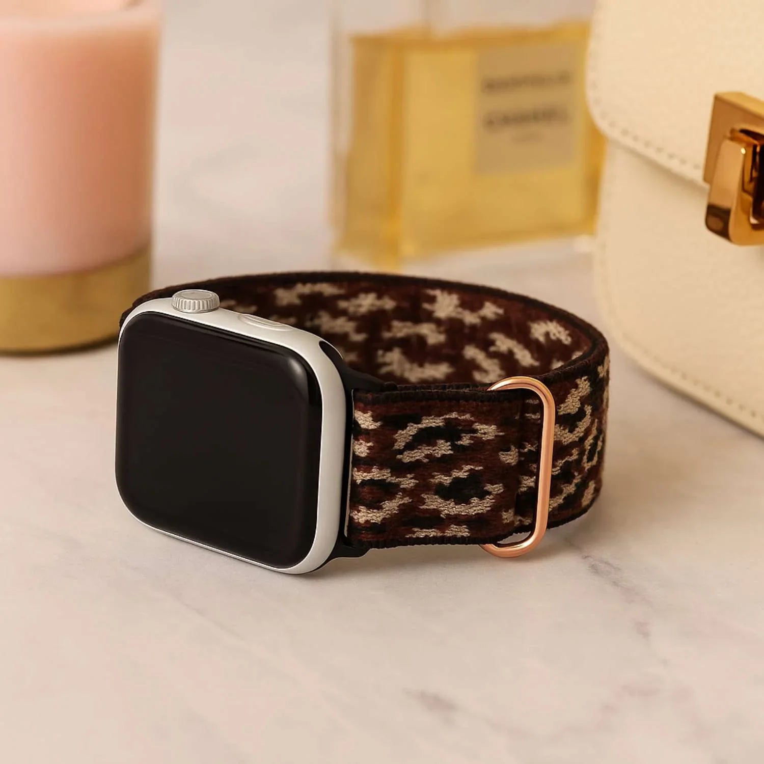 Bracelet Apple Watch - nylon - boucle tissée - léopard