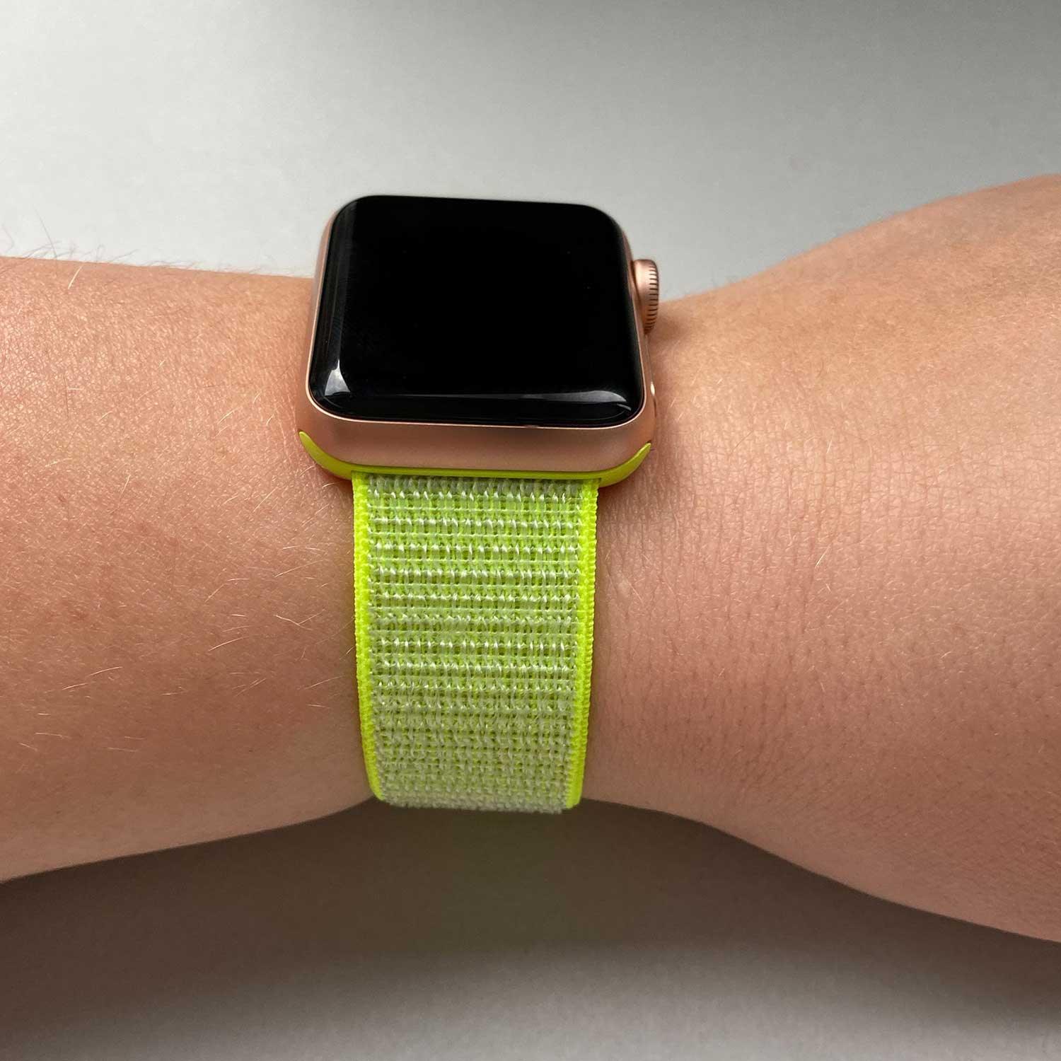 Bracelet Apple Watch Osvo - tissé - nylon - jaune