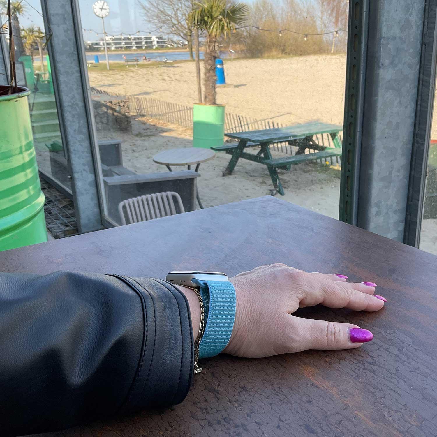 Bracelet Apple Watch Nexora - tissé - nylon - bleuet