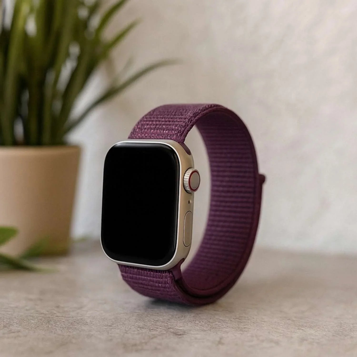 Bracelet Apple Watch Osvo - tissé - nylon - prune