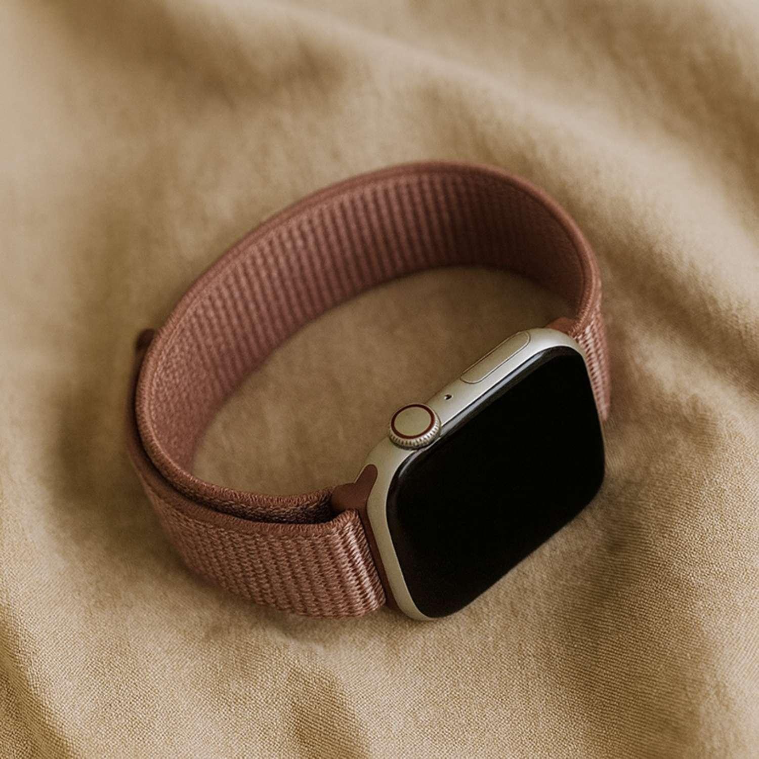 Bracelet Apple Watch Osvo - tressé - nylon - mauve fumé