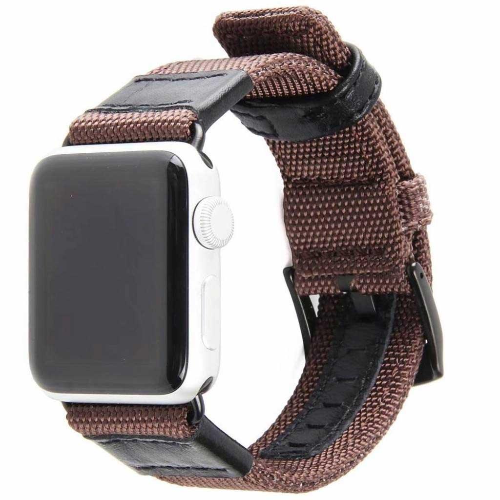 Bracelet Apple Watch - nylon - militaire - marron
