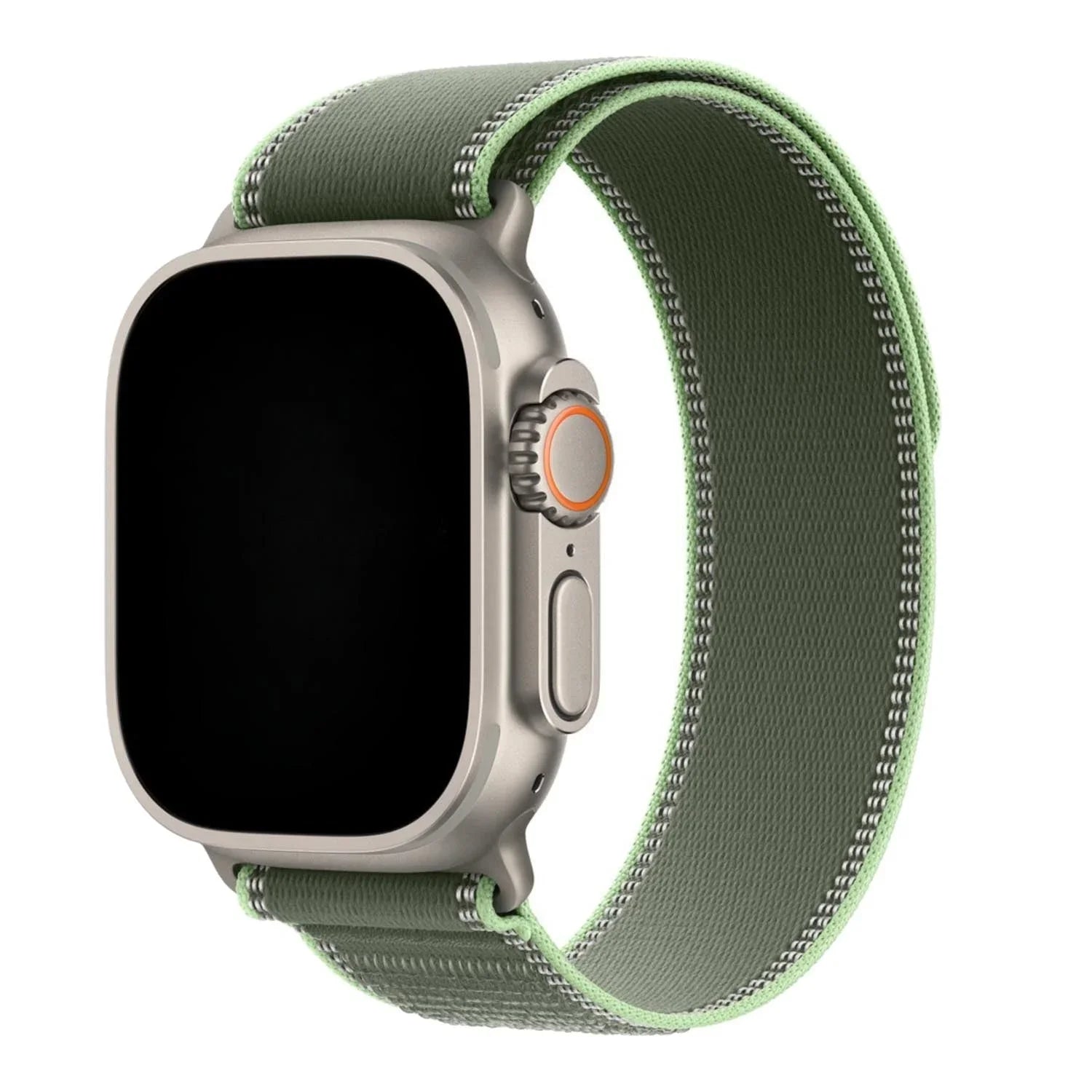 Bracelet Apple Watch Trail - nylon - vert fluo - argent