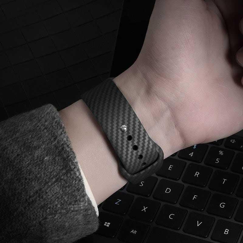 Bracelet Apple Watch à imprimé - silicone - fibre de carbone