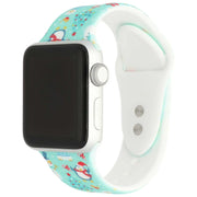 Bracelet imprimé Apple Watch - silicone - Noël - vert