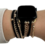 Apple Watch bandje - sieraad - Nancy zwart goud